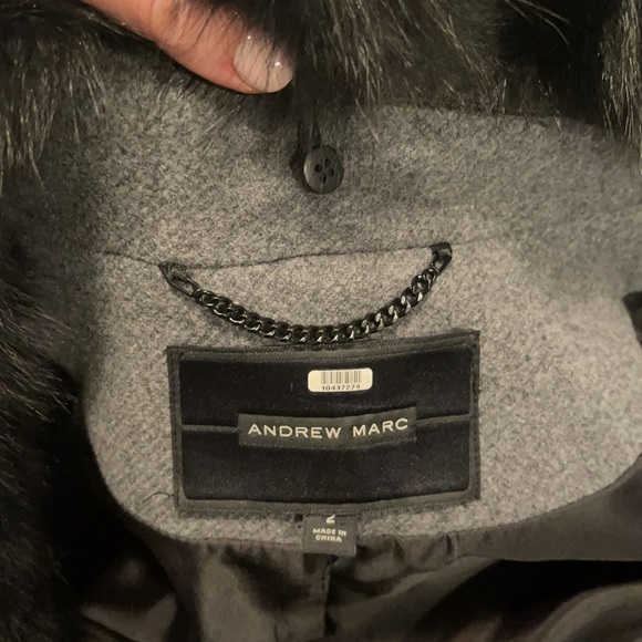 Wool & fox fur Andrew Marc coat - Picture 7 of 9